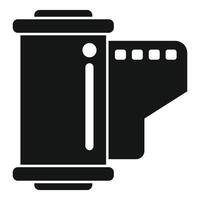 Black and white film roll icon vector