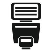 Black and white camera flash icon vector