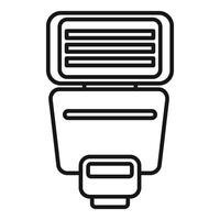 Black and white line art of a camera flash vector