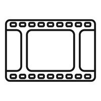 Black and white icon of a blank film strip suitable for multimedia designs vector