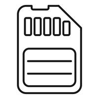 Sd memory card line icon vector