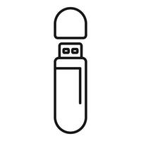 icono de línea de unidad flash usb vector