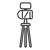 Modern camera on tripod line icon vector