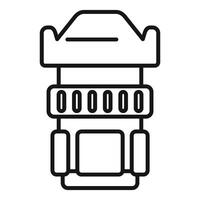 Camera lens line art icon vector