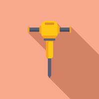 Flat design illustration of yellow jackhammer vector