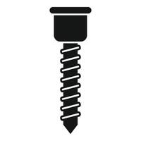 Black silhouette of a screw icon vector