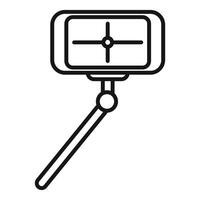 Line art icon showing a minimalist selfie stick design suitable for various applications vector