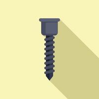 Flat design illustration of screw on yellow background vector