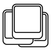 Black and white line art of nested squares vector