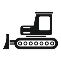 Black silhouette of a bulldozer icon vector