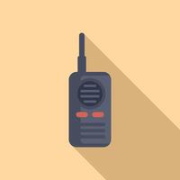 Minimalist illustration of a walkietalkie in flat design style, with shadow effect on a beige background vector