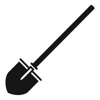 Black silhouette of a shovel on a white background, suitable for various projects vector