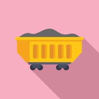 Mining cart icon on pink background vector