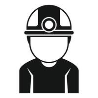 Miner avatar icon in flat style vector
