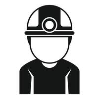 Miner avatar icon in flat style vector