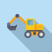 Cartoon excavator illustration on blue background vector