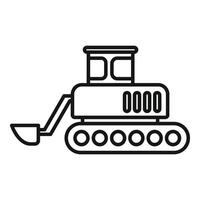 Black and white line art of a bulldozer vector