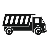 Black silhouette of a dump truck vector