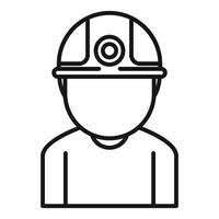 Miner icon in line art style vector