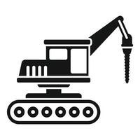 Silhouette of crawler drill machine vector