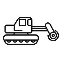 Simplistic line drawing of an excavator, suitable for construction themes vector