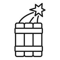 Line art of dynamite with lit fuse vector