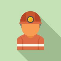 Flat design of a miner avatar with helmet and headlamp for icons or user profiles vector