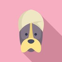 Cartoon dog face on pink background vector