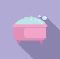 Pink bathtub with bubbles illustration vector