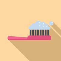 Flat design toothbrush and toothpaste icon vector