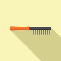 Flat illustration of a red handled comb vector