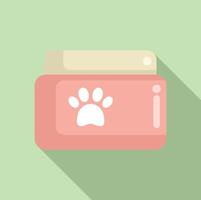 Flat icon of pet folder on green background vector