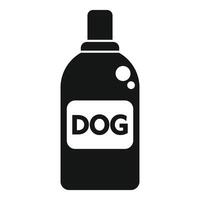 illustration of a dog shampoo bottle icon, simple black and white design vector