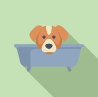 Cartoon dog in bathtub illustration vector