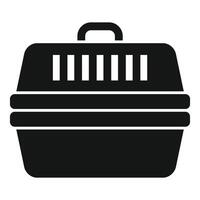 Black silhouette of a pet carrier icon vector