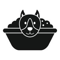 mascota comida cuenco icono con perro cara vector