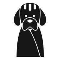 Black and white dog icon illustration vector