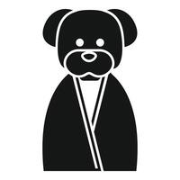 Black and white illustration of a dog in business attire vector