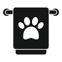 Pet paw print towel icon vector