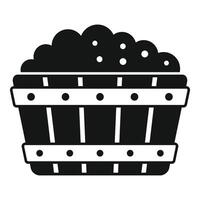 Black and white popcorn icon illustration vector