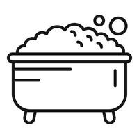 Line art illustration of a bubbly bathtub vector