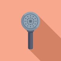 Flat design icon of a contemporary shower head on a warm peach background vector