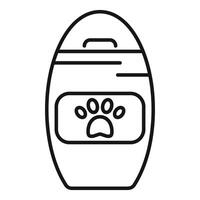 Simple outline illustration of a pet carrier with a paw print design vector