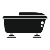 Black silhouette of vintage bathtub on white background vector