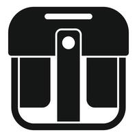 Black and white icon of a backpack vector