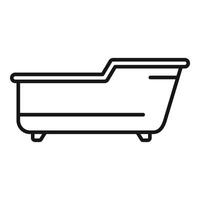 Simple line drawing of a bathtub vector