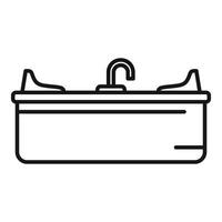 Line art illustration of a car battery vector