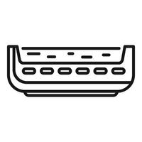 Simple line art illustration of a canoe vector