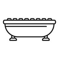 Classic clawfoot bathtub line art icon vector