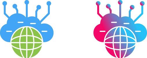 informática nube icono diseño vector